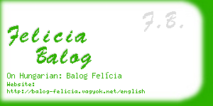 felicia balog business card